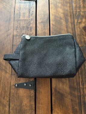 ReVive Textured Cosmetic Pouch Zippered Handle Travel